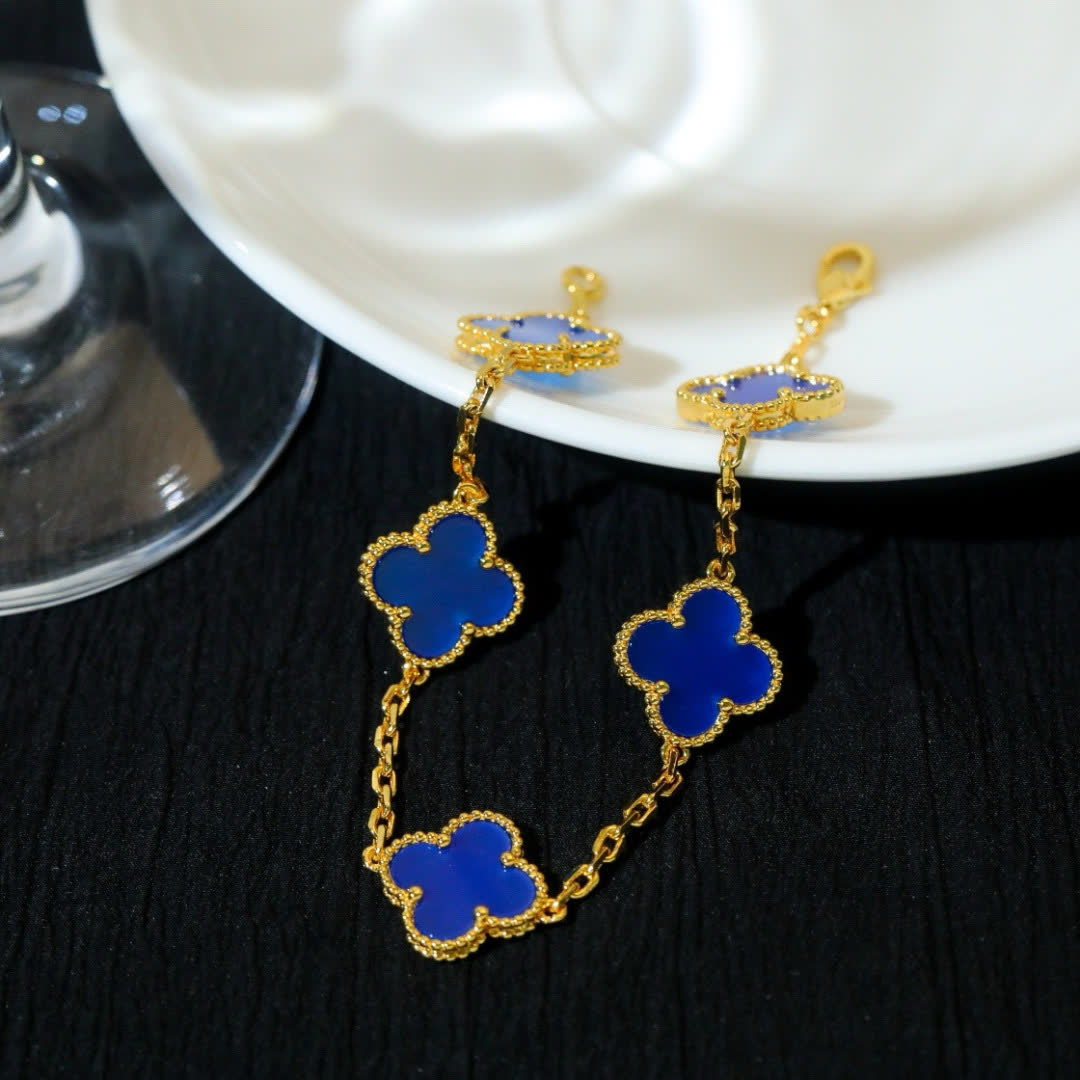 Van Cleef & Arpels Alhambra Blue Enamel Bracelet
